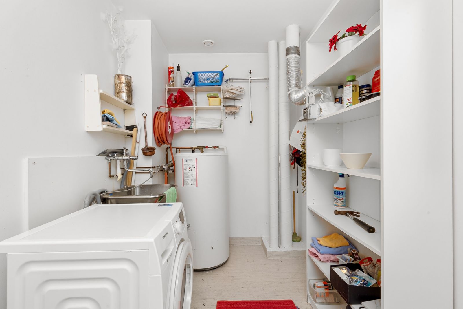Residential water heater and connected plumbing
